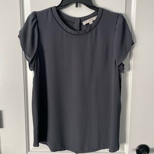 Grey Loft Top with Tulip sleeves